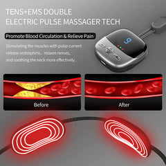 Portable Neck Massager with Heat and EMS TENS Therapy
