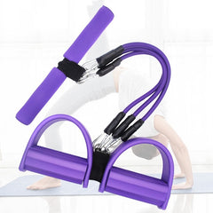 Pedal Tension Device Three Tube Removable Foot Stretch Rope Leg Crunches Tension Rope