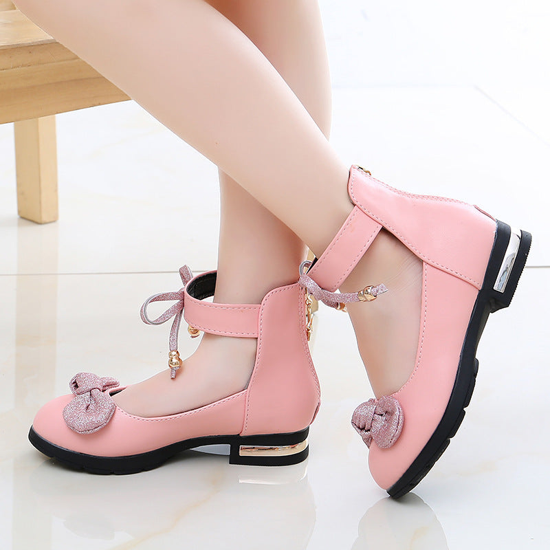 Black Korean Soft Sole Princess Shoes For Children And Girls