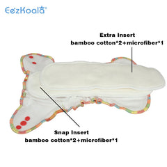 EezKoala Eco-Friendly Newborn Bamboo Velour Fitted  Cloth Diaper  Reusable Tiny AI2 Baby AIO Diaper Washable Fit 2.5-5kg Baby