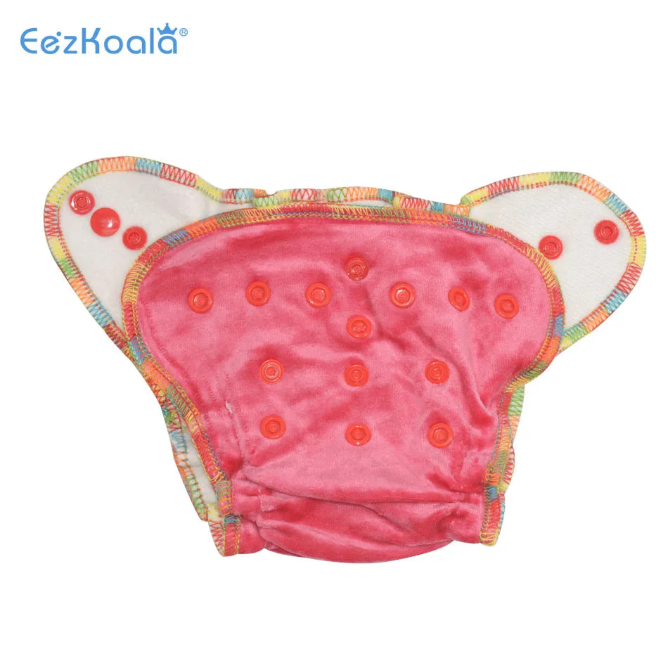 EezKoala Eco-Friendly Newborn Bamboo Velour Fitted  Cloth Diaper  Reusable Tiny AI2 Baby AIO Diaper Washable Fit 2.5-5kg Baby