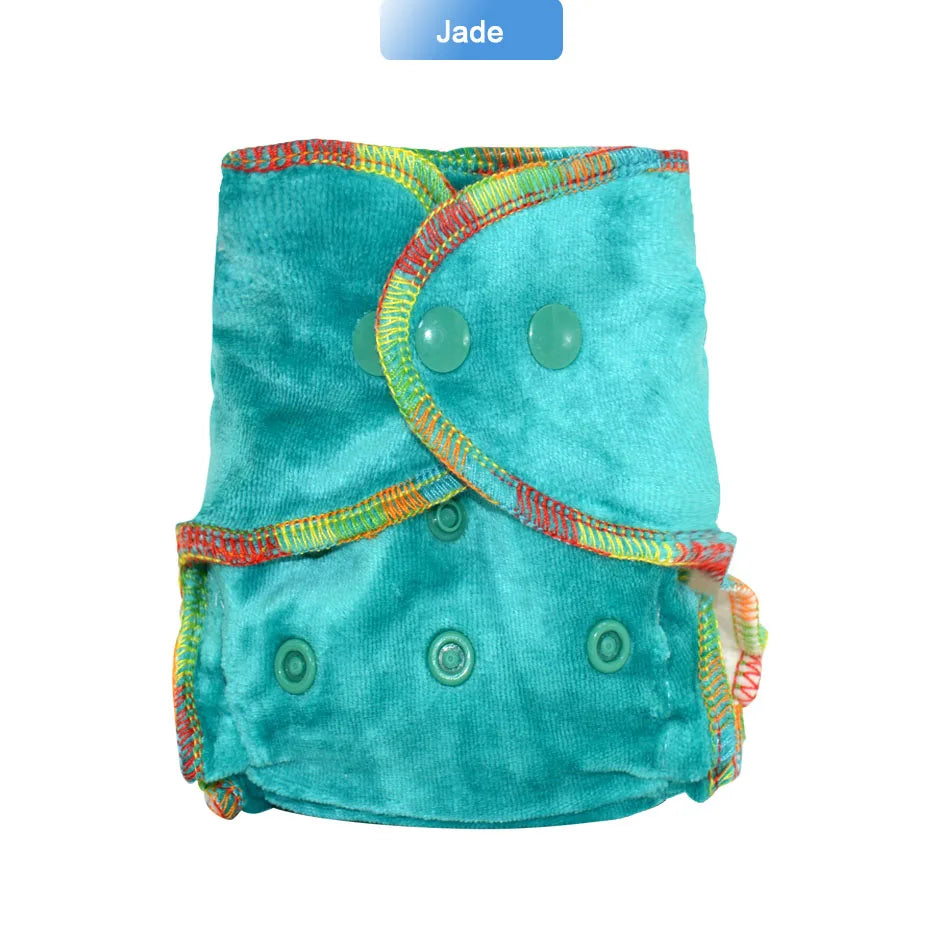 EezKoala Eco-Friendly Newborn Bamboo Velour Fitted  Cloth Diaper  Reusable Tiny AI2 Baby AIO Diaper Washable Fit 2.5-5kg Baby