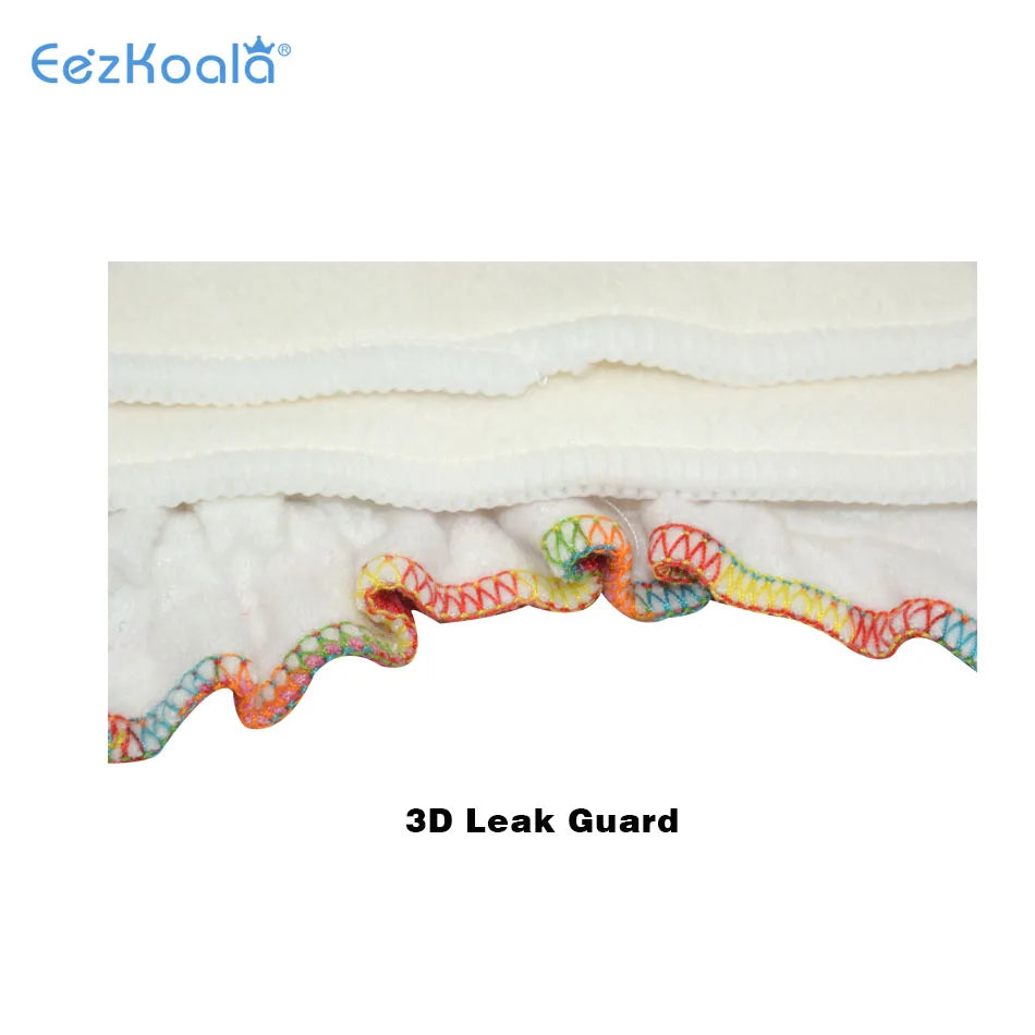 EezKoala Eco-Friendly Newborn Bamboo Velour Fitted  Cloth Diaper  Reusable Tiny AI2 Baby AIO Diaper Washable Fit 2.5-5kg Baby