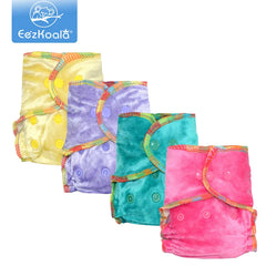 EezKoala Eco-Friendly Newborn Bamboo Velour Fitted  Cloth Diaper  Reusable Tiny AI2 Baby AIO Diaper Washable Fit 2.5-5kg Baby