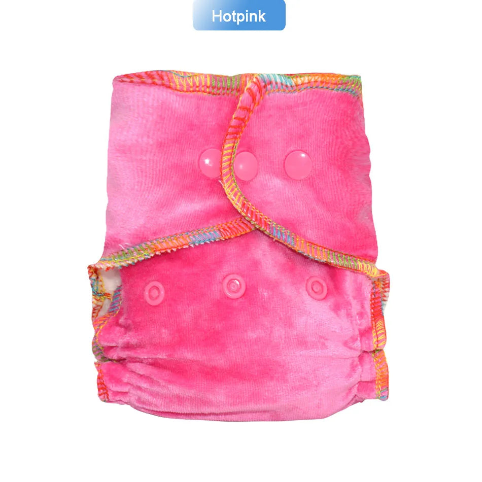 EezKoala Eco-Friendly Newborn Bamboo Velour Fitted  Cloth Diaper  Reusable Tiny AI2 Baby AIO Diaper Washable Fit 2.5-5kg Baby