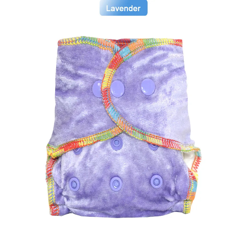 EezKoala Eco-Friendly Newborn Bamboo Velour Fitted  Cloth Diaper  Reusable Tiny AI2 Baby AIO Diaper Washable Fit 2.5-5kg Baby