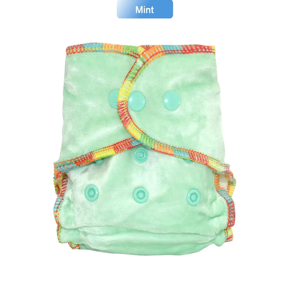 EezKoala Eco-Friendly Newborn Bamboo Velour Fitted  Cloth Diaper  Reusable Tiny AI2 Baby AIO Diaper Washable Fit 2.5-5kg Baby